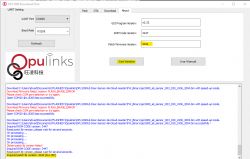 Screenshot of OPL1000 download tool displaying firmware version information.