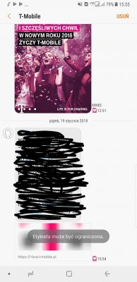 Samsung Galaxy Note8 - Komunikat "etykieta może być ograniczona"