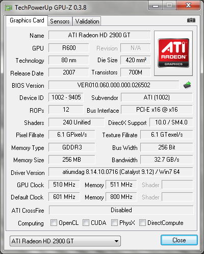 HIS HD 2900GT 256MB szukam tweaka na bios.
