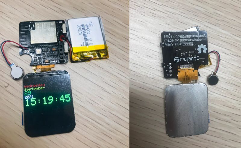 MutantW V1 - otwarty smartwatch z ESP32 zaprojektowany w Fusion 360 i