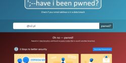 Zrzut ekranu z serwisu Have I Been Pwned pokazujący wynik wyszukiwania adresu email, który został znaleziony w trzech wyciekach danych.