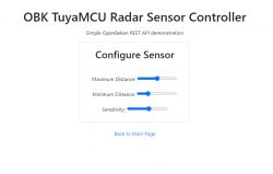 Radar with WiFi - TuyaMCU, OpenBeken, own configuration page hosted on the devic Radar with WiFi - TuyaMCU, OpenBeken, own configuration page hosted on the devic
