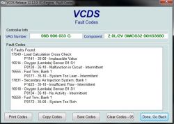 Volkswagen Passat B5 FL - 2.0 115KM AZM - błąd 16554 P0170