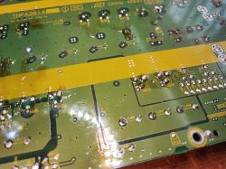 Wnętrze płyty PCB z telewizora plazmowego.