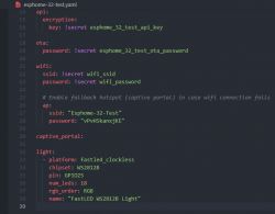 ESPHome configuration file with settings for WS2812B LED strip.