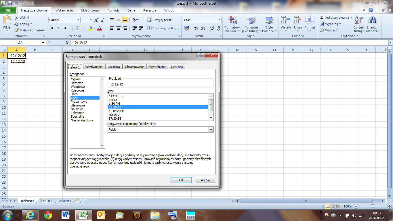 Windows i Excel Wyświetlanie programów w menu Start, format czasu w
