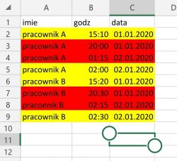 VBA, Excel_Usuwanie wierszy z przedziału czasowego