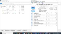 Widok DMDE i CrystalDiskInfo pokazujący partycje i dane SMART dysku WD 8 TB