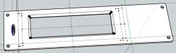Front panel design for an electronic enclosure with a rectangular cutout.
