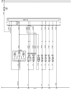 Schemat elektryczny układu z bezpiecznikiem, przekaźnikiem i przełącznikami
