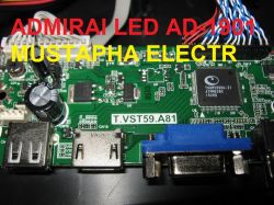 DUMP ADMIRAI LED AD-1901 (SPI): T.VST59.A81 Main Board, LM170E03 Screen, RT809H Programmer