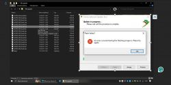 Screenshot showing an error during the Parrot CK3100 update.