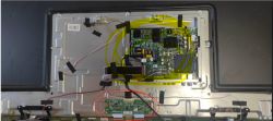 Interior of LED TV with Highlights Interior of LED TV with highlighted circuit boards.
