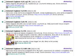 Lista wersji Internet Explorera do pobrania z lat 2002, brak IE 5.0 PL