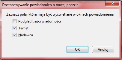 Thunderbird - nie pokazuje powiadomienia o nowej poczcie