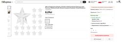 Zrzut ekranu z AliExpress przedstawiający osłonki LED w kształcie gwiazdy
