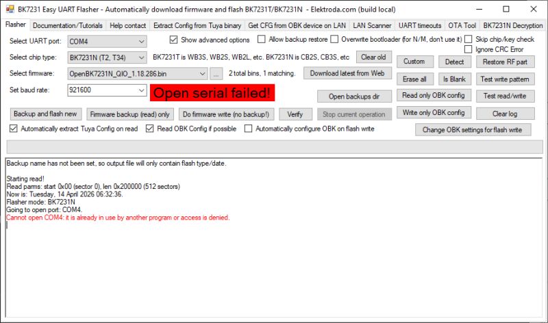 Easy Flasher: BK7231N/T/BK7238 etc chip ID check for Beken devices?