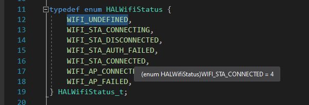 HALWifiStatus enum definition with various Wi-Fi connection states