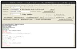 Screenshot of BK7231 Easy UART Flasher showing log errors “Error Write!” and “Failed to setup loader!”