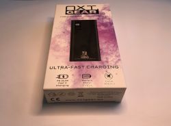 NXT Gear 22.5W power bank in packaging with fast charging feature labels
