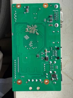 Bottom Side of PCB – V16-H1 Recorder Bottom view of a green printed circuit board with electronic components, no visible manufacturer markings.