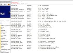 Screenshot of Notepad showing xcolors.txt with UI color definitions and hex values
