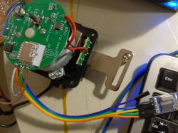 Electronic circuit with BK7231N microcontroller with connecting wires.