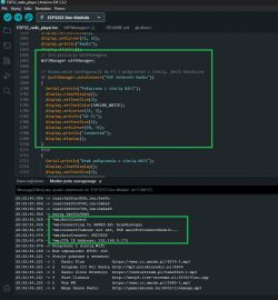 Screenshot of code in Arduino IDE for ESP32 with WiFiManager.