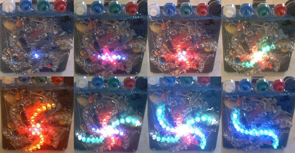 Kieszonkowy kolorofon. Mocna diody LED i układ tranzystorowy.