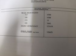 Wydrukowana strona z wartościami zużycia materiałów eksploatacyjnych drukarki.