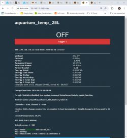 Screenshot of a web interface showing relay status.