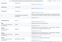 Screenshot of a commands documentation table with HT16K33 and IR entries and an “if” syntax note.