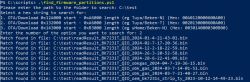 Screenshot of search script results for strings in .bin files.