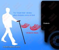 Laska dla niewidomych z czujnikami odległości na PIC16F877A