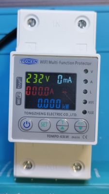 Display of the TOMZN multi-function protector device with WiFi functionality.