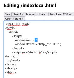 Screenshot of HTML file editing with source code.