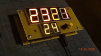 Duży zegarek Led 2.3" z termometrem