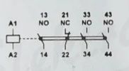Schneider CA4KN31BW3 auxiliary contactor - what is the contact configuration?