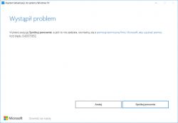 Komunikat błędu w Asystencie aktualizacji systemu Windows 10.