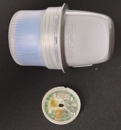 Freestyle Libre applicator and electrode transport packaging.