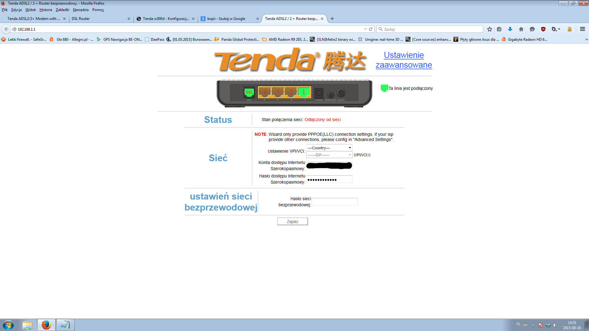 Thursday Repel directory Tenda w300d - Konfiguracja pod Orange (neostrada) - elektroda.pl