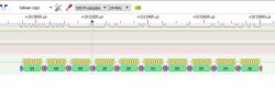 Screenshot from a logic analyzer showing UART data.