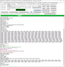 Screenshot of BK7231 Easy UART Flasher showing “Writing done” and a detailed operation log