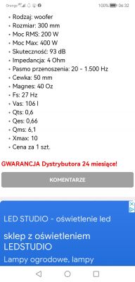 Alphar SW-3Z, skrzynia basowa z subwooferem Magnat - wylot BR i optymalizacja konstrukcji