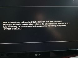 Wymiana dysku w PS3 CECH-4004C - błąd z pendrive wgrywania oprogramowania