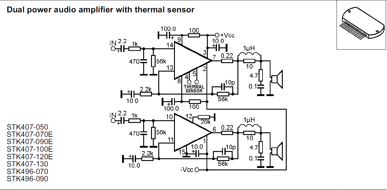 Circuit Intégré Amplificateur Audio STK407-120E - Neuf Générique - Pour Réparation D'amplis Hi-Fi Ou Home Cinéma