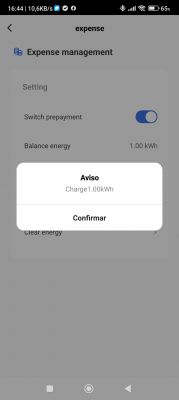 Energy Expense Management on Mobile Device Screenshot of a mobile app with energy expense management settings.