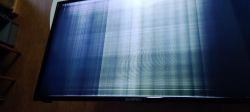 Television with screen interference.