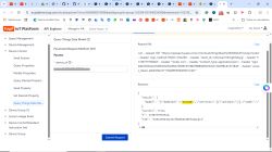 Screenshot of Tuya IoT Platform API Explorer panel showing device model query details and JSON response with highlighted model exvou08.