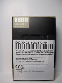 OBDII ELM327 Wi-Fi scanner packaging